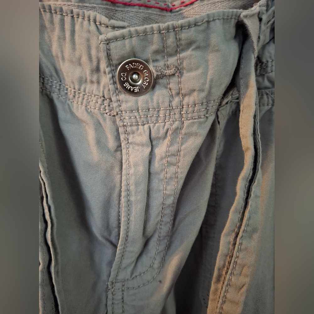Faded Glory Women's 10R Cargo Pants 100% Cotton Pockets! Gray - Picture 7 of 9
